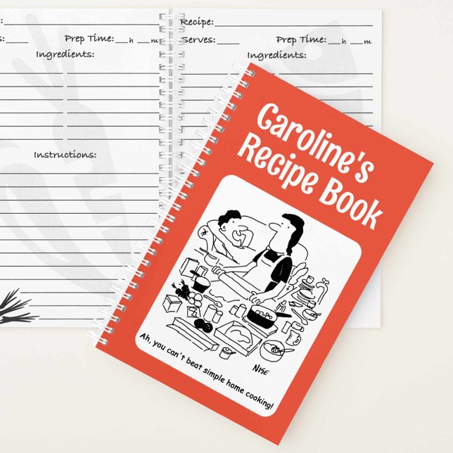 Funny Cartoon Cover Personalised Recipe Notebook (Creator Uploaded)