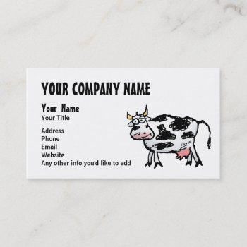 Funny Cartoon Cow Business Cards by BastardCard at Zazzle