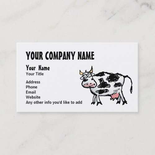 Funny Cartoon Cow Business Cards