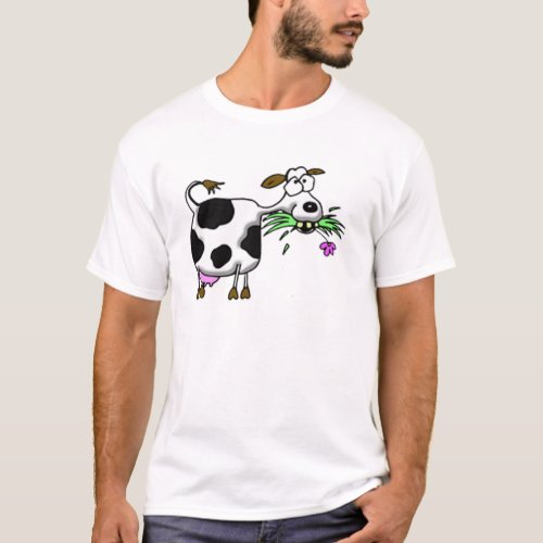 Funny cartoon cow gifts and accessories mad cow T_Shirt
