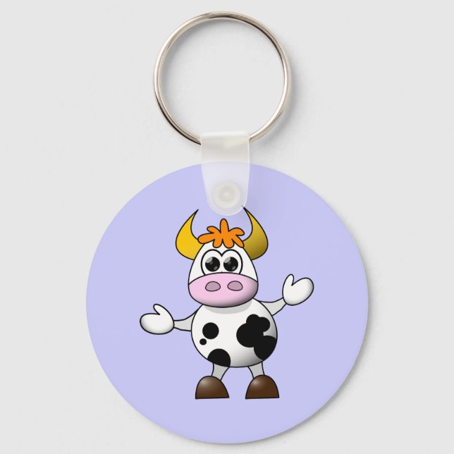 Funny Cartoon Cow Keychain (Front)