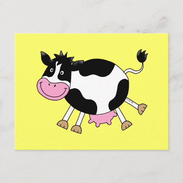 Funny Cartoon Cow Postcard Design   (Front)