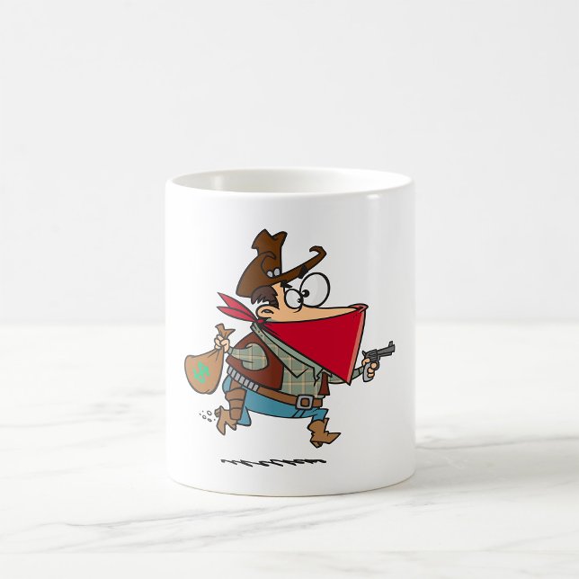 Funny Cartoon Cowboy Bandit Robber Coffee Mug (Creator Uploaded)