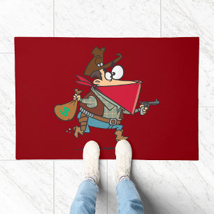 Funny Cartoon Cowboy Bandit Robber Doormat