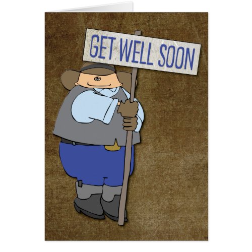 Funny Cartoon Cowboy Get_Well Card