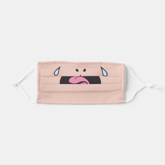 Funny Cartoon Cry Baby Face Mask (Front, Folded)