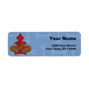 Funny Cartoon Dachshund Label