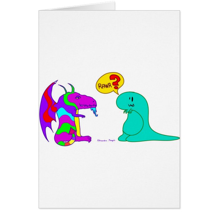 Funny Cartoon Dinos Cute Dinosaur Dragon Rawr? Cards