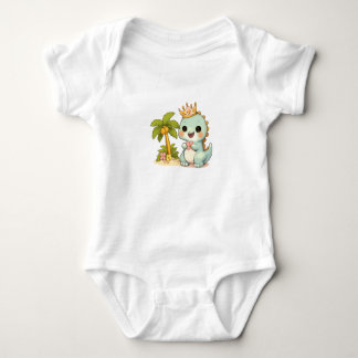 Funny cartoon dinosaur  baby bodysuit