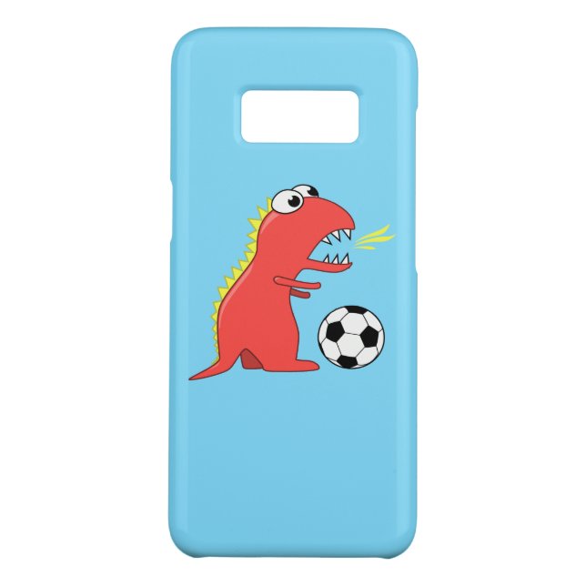 Funny Cartoon Dinosaur Playing Soccer Case-Mate Samsung Galaxy Case (Back)