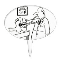 Funny Cartoon Doctor with Stethoscope Cake Topper