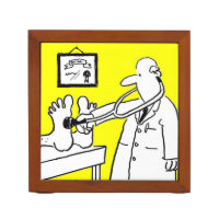 Funny Cartoon Doctor with Stethoscope & Patient De Desk Organizer