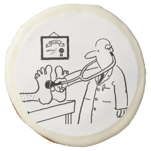 Funny Cartoon Doctor with Stethoscope Sugar Cookie