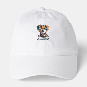 Funny Cartoon Dog Butler Quote Hat