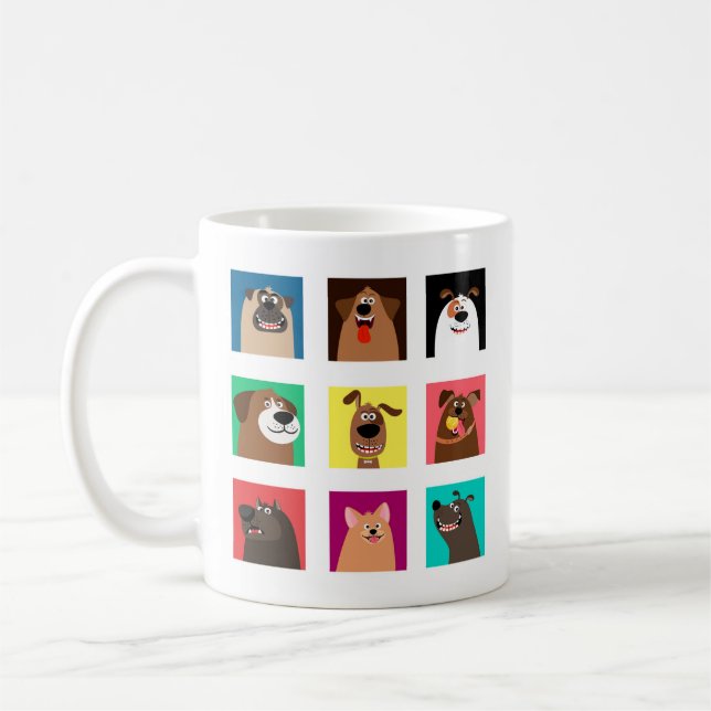 Funny Cartoon Dogs Coffee Mug (Left)