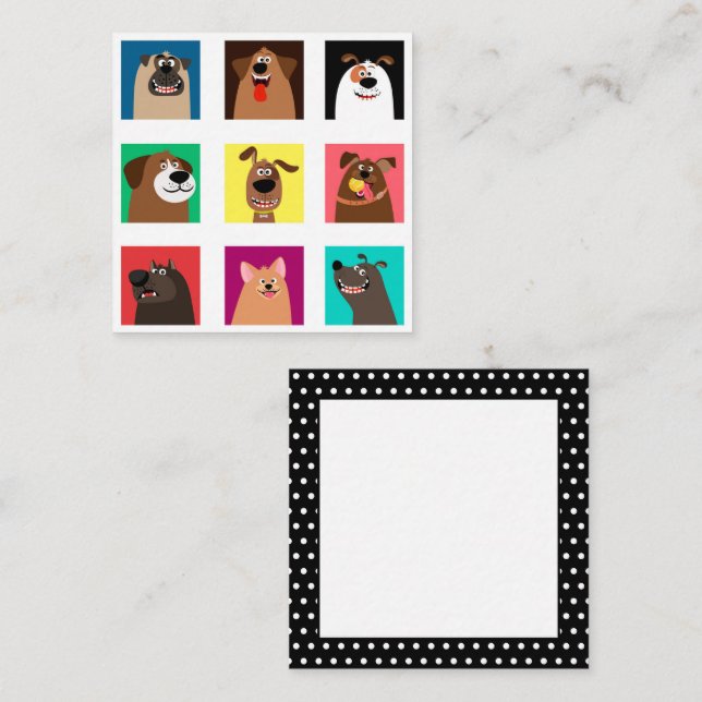 Funny Cartoon Dogs Note Card (Front/Back)