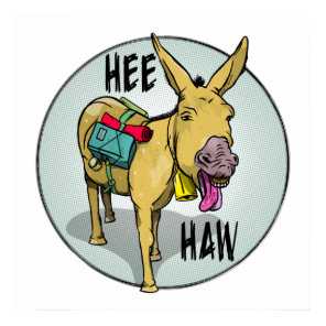 FUNNY CARTOON DONKEY HEE HAW POSTER