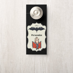 Funny Cartoon Dracula Flying Bat Personalized Room Door Hanger
