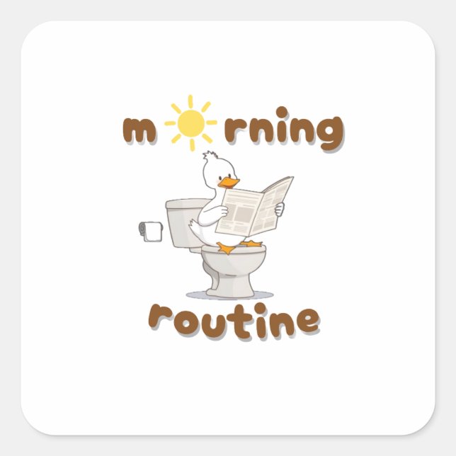 Funny Cartoon Duck Reading Newspaper Sticker (Front)