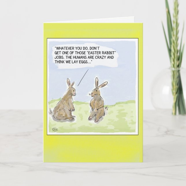Funny Cartoon Easter Rabbits Card (Front)