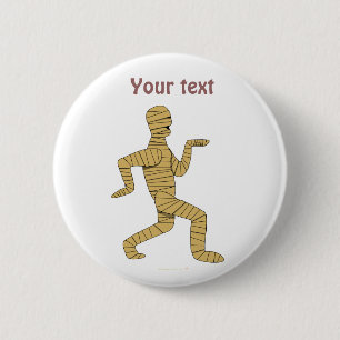 Funny Cartoon Egyptian Mummy Pyramids Custom Button