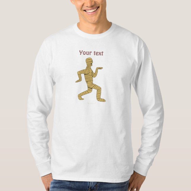 Funny Cartoon Egyptian Mummy Pyramids Custom T-Shirt (Front)