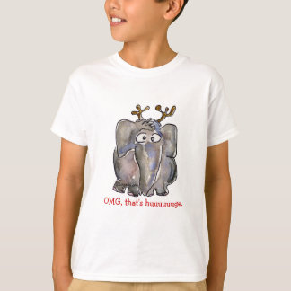 Funny Cartoon Elephant Holiday Kids TShirt
