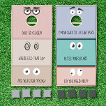 Funny Cartoon Eye Expressions  Cornhole Set<br><div class="desc">Funny cartoon eye expressions that you can customize with templates.  Three sets of eye expressions on each board,  and the background colors can be customized too!  Just click the Customize further link.  Need help?  Chat with us,  we're happy to help.</div>