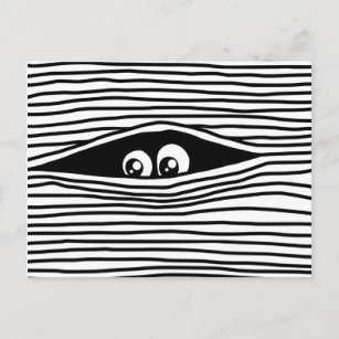 Funny Cartoon Eyes Watching Unseen Postcard