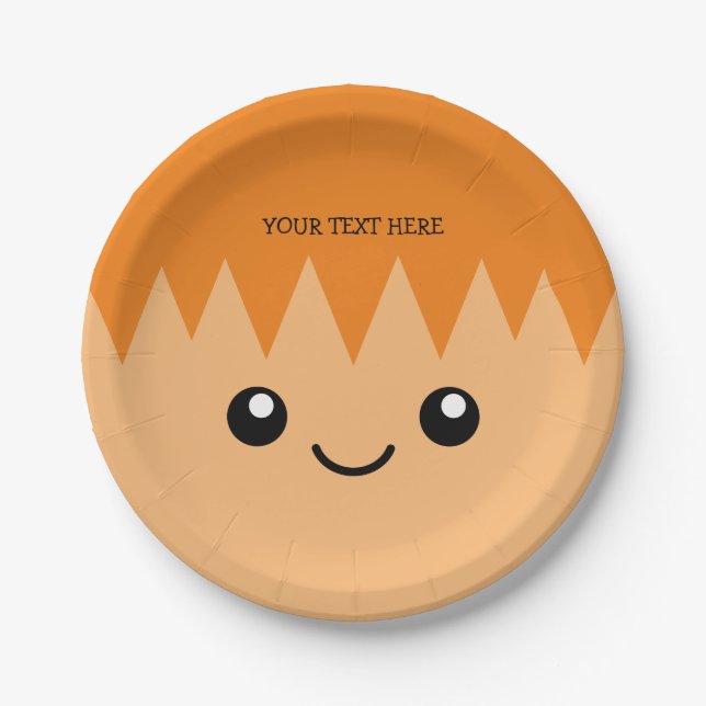 Funny cartoon face kid's Birthday party custom Paper Plates (Front)