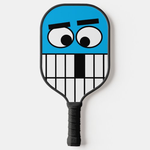 Funny cartoon face pickleball paddle with initials