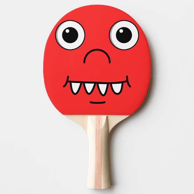 Funny Cartoon face Ping-Pong Paddle (Front)