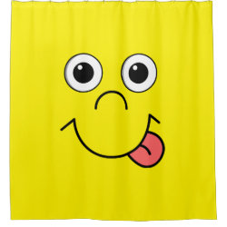 Funny Cartoon face Shower Curtain