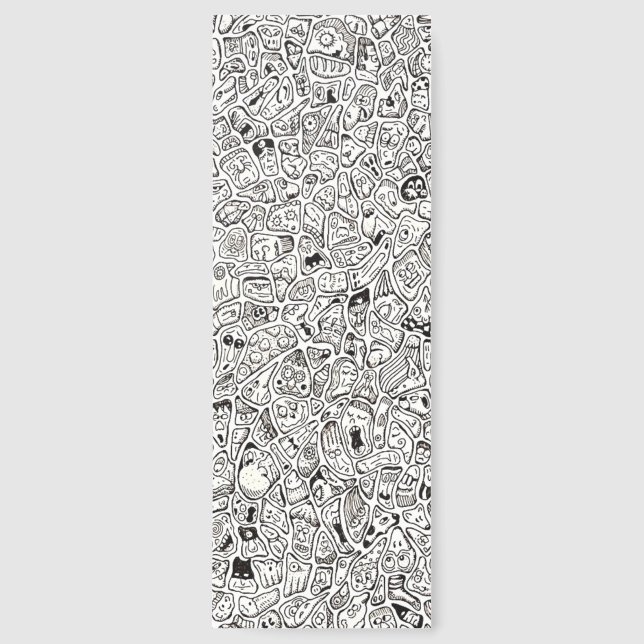 Funny Cartoon Faces Drawing Design Art Bookmark (Front)
