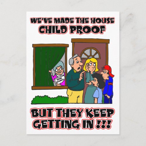 Funny Cartoon _ Families  Children Who Come Home Postcard