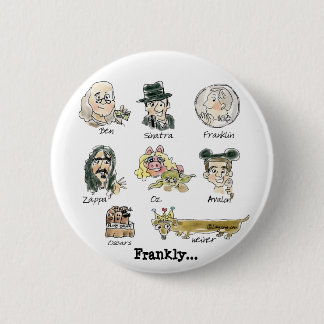 Funny Cartoon Famous Franks Round Lapel Pin