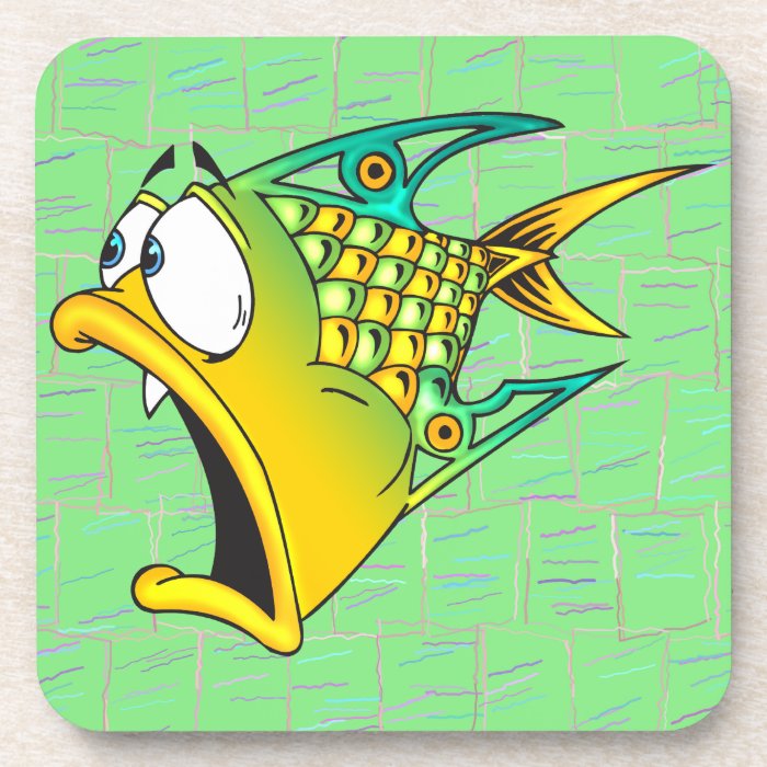 Funny Cartoon Fish Cork Coaster