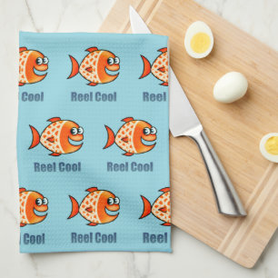 Funny Cartoon Fish Ocean Pun Kitchen Towel