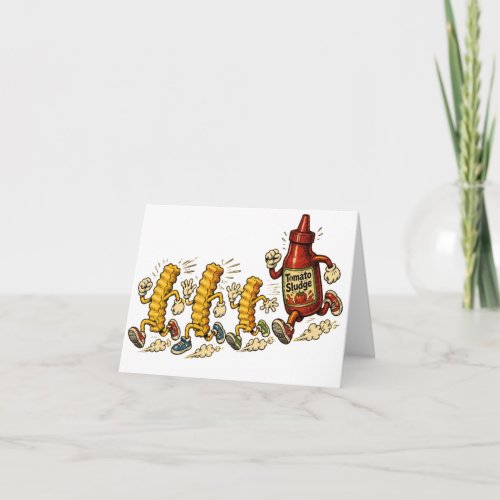 Funny Cartoon Food Art Card