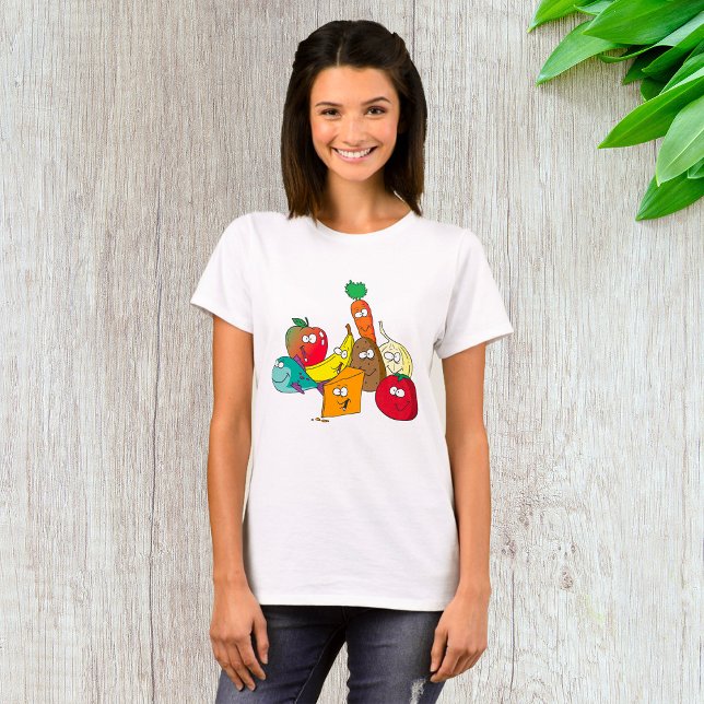 Funny Cartoon Food Group Friends Characters T-Shirt (Creator Uploaded)