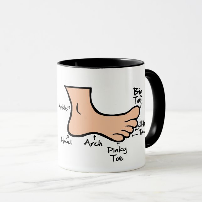 Funny Cartoon Foot Podiatry Mug (Front Right)
