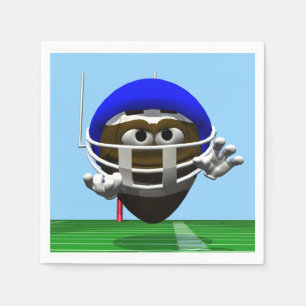 Funny Cartoon Football in a Helmet Napkins