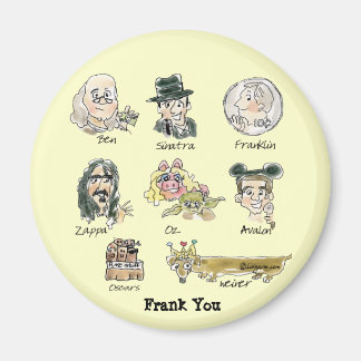 Funny Cartoon Frank Thank You Round Magnets