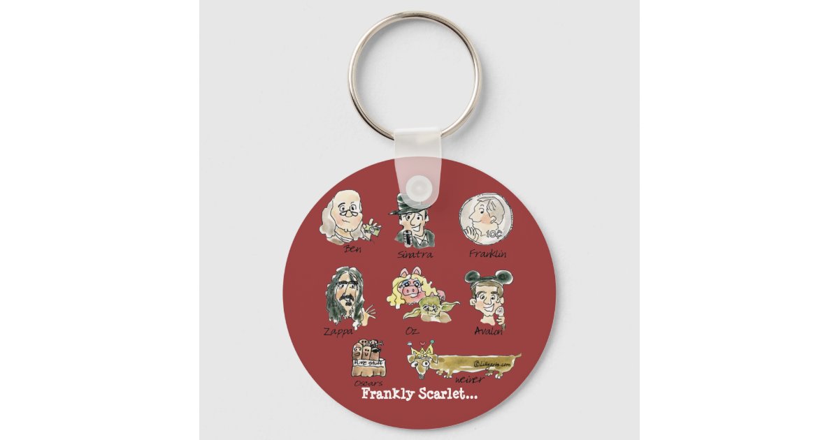 Keychains Scarlet Funny Cartoon Frankly Scarlet Keychains | Zazzle