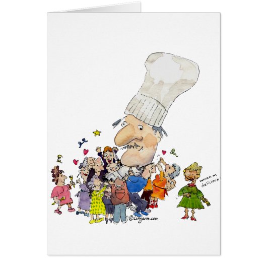 Funny Cartoon French Chef Cards (Front)