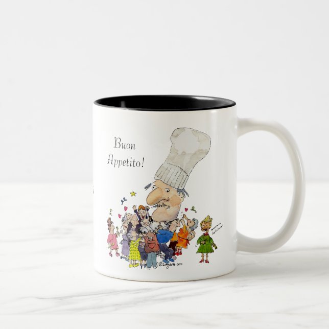 Funny Cartoon French Chef Personalized Mugs (Right)