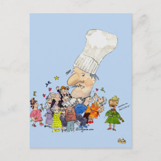 Funny Cartoon French Chef Postcard