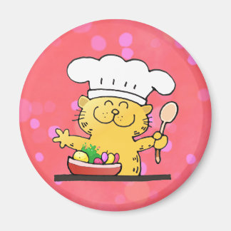 Funny Cartoon | Funny Kitty Chef Magnet