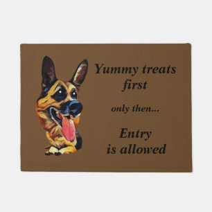 Funny Cartoon German Shepherd Doormat