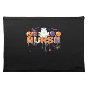 funny cartoon ghost nurse - Hot Nurse Halloween Ou Cloth Placemat